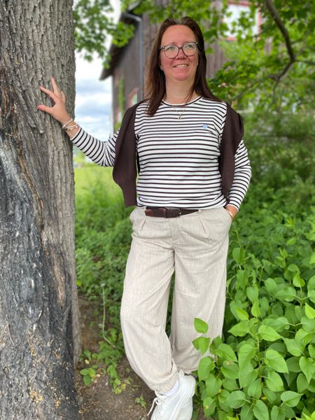 Hovedbilde KA Liddy T-shirt, Chalk/Brown