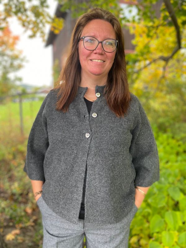 Byotaja cardigan, dark grey melange
