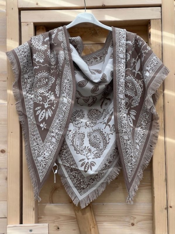 Trekantsjal - beige/offwhite