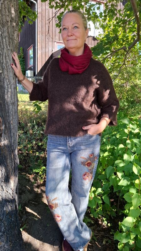 Massimo jeans, høstbroderi