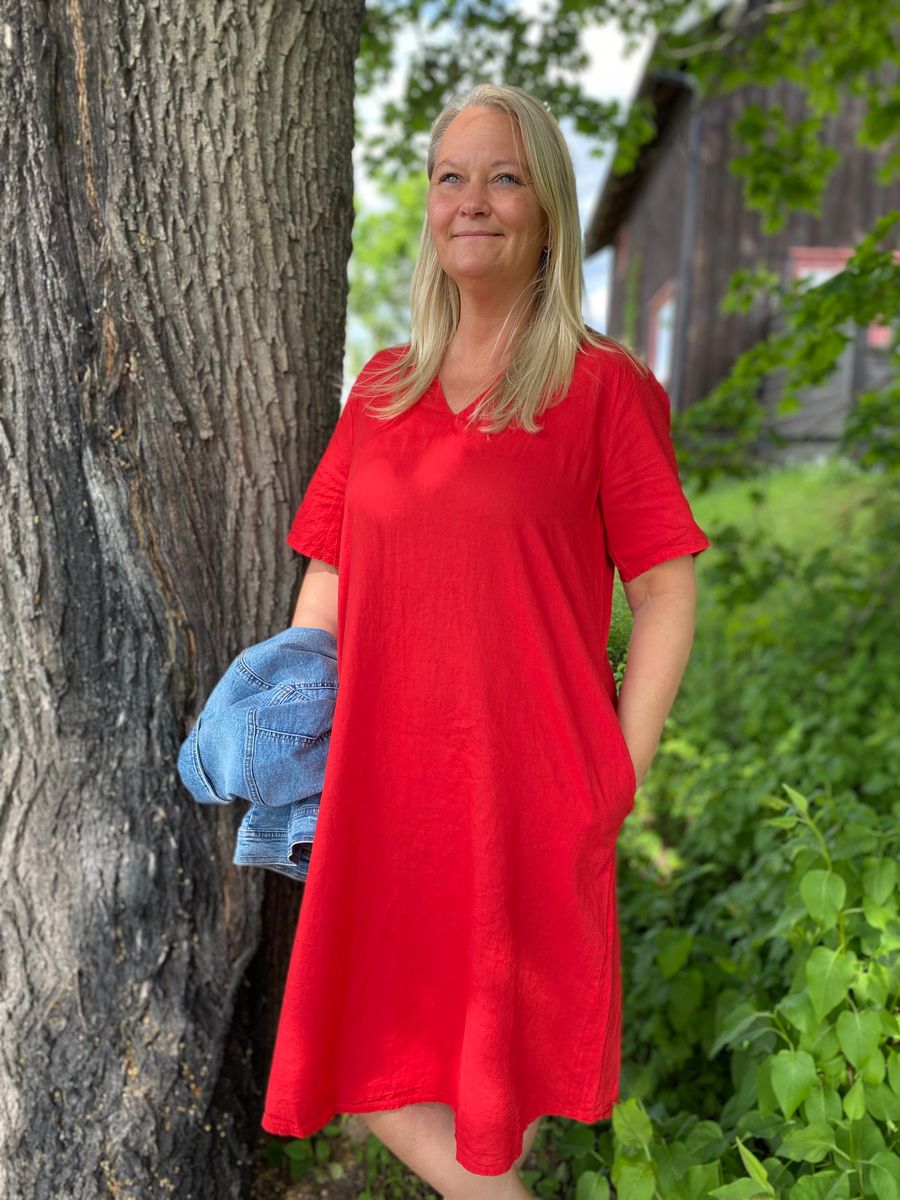 Ida linkjole, rød