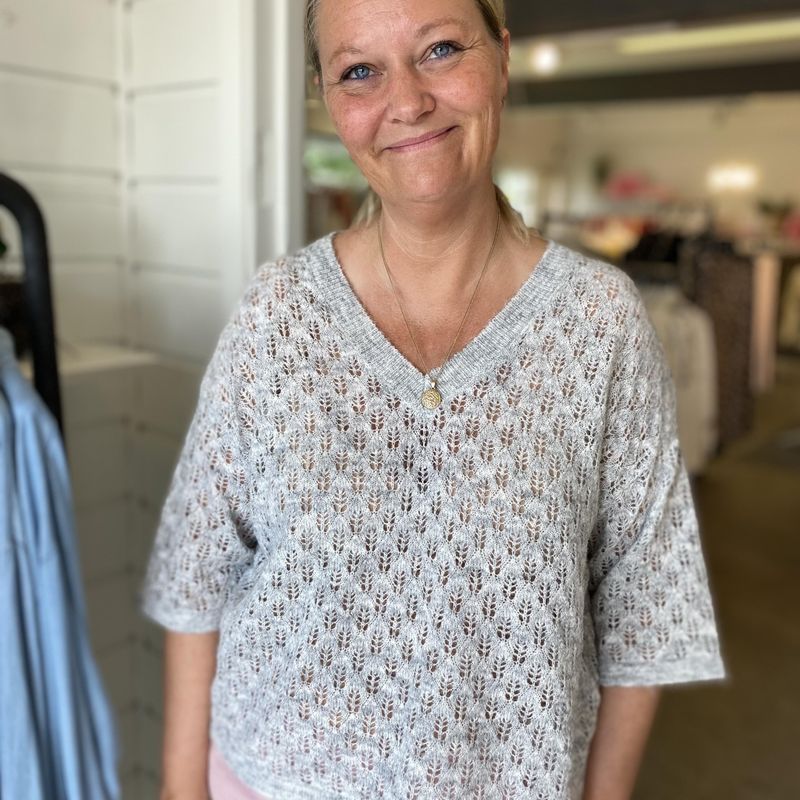Lourine V-Neck Pullover,lys grå/melange