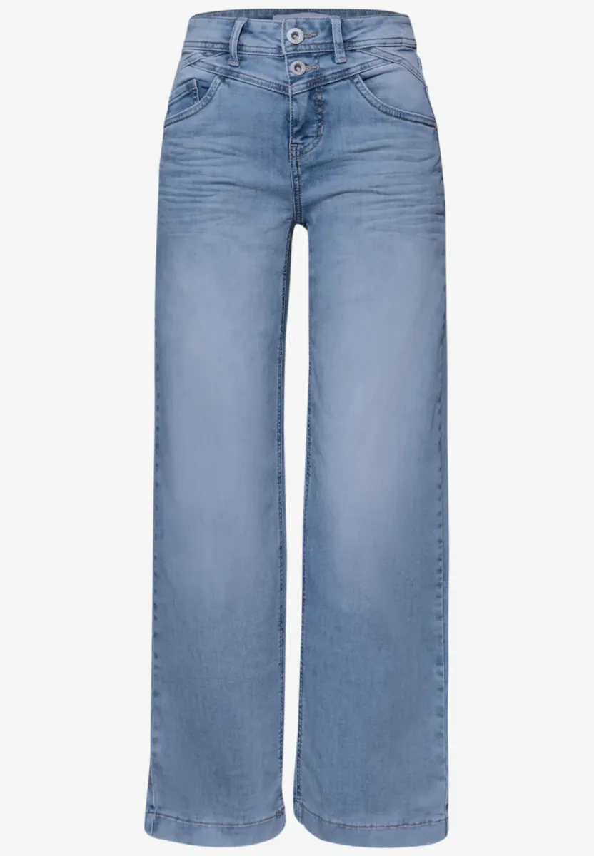 Emee HW, Wide leg Jeans, lys vask
