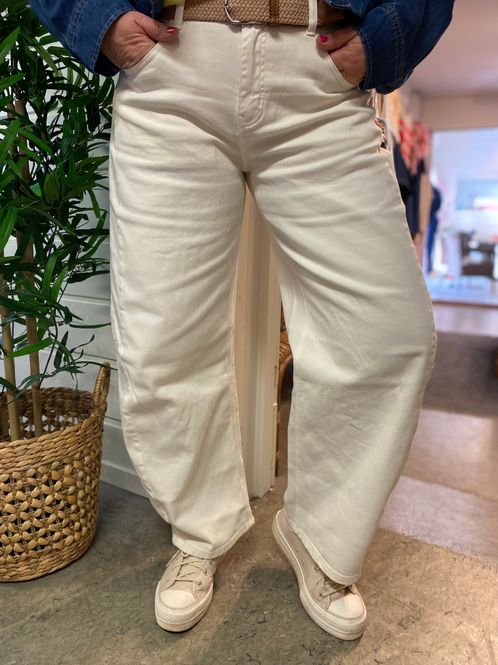 Hovedbilde Barrel Jeans, beige/offwhite