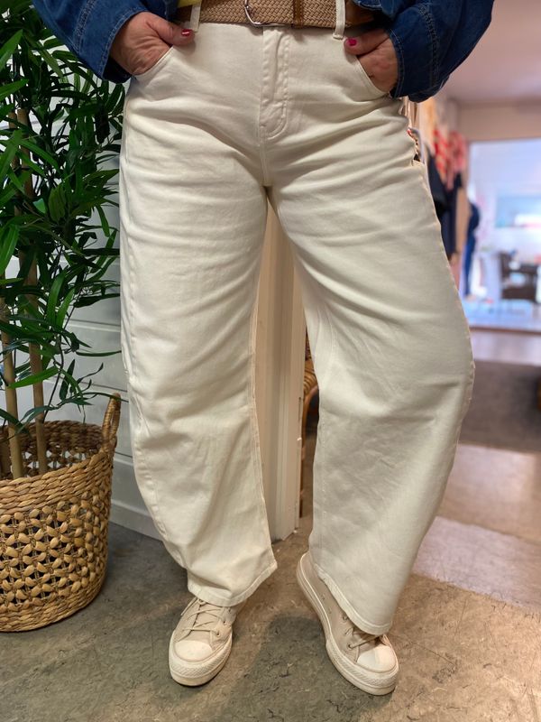 Barrel Jeans, beige/offwhite
