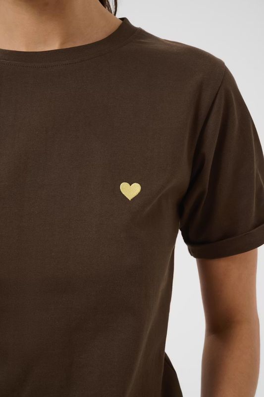 KA Heart T-skjorte, Coffee Bean