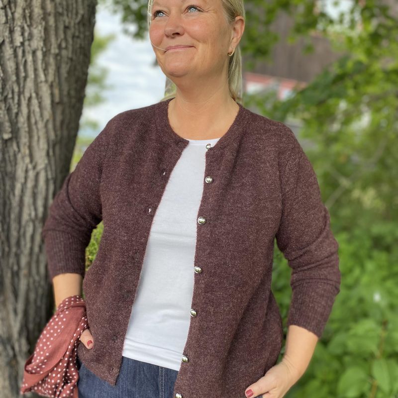 KA niel Knit Cardigan, Fugde melange