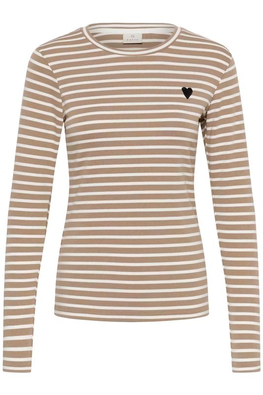 KA Liddy stripet genser, Desert taupe/chalk