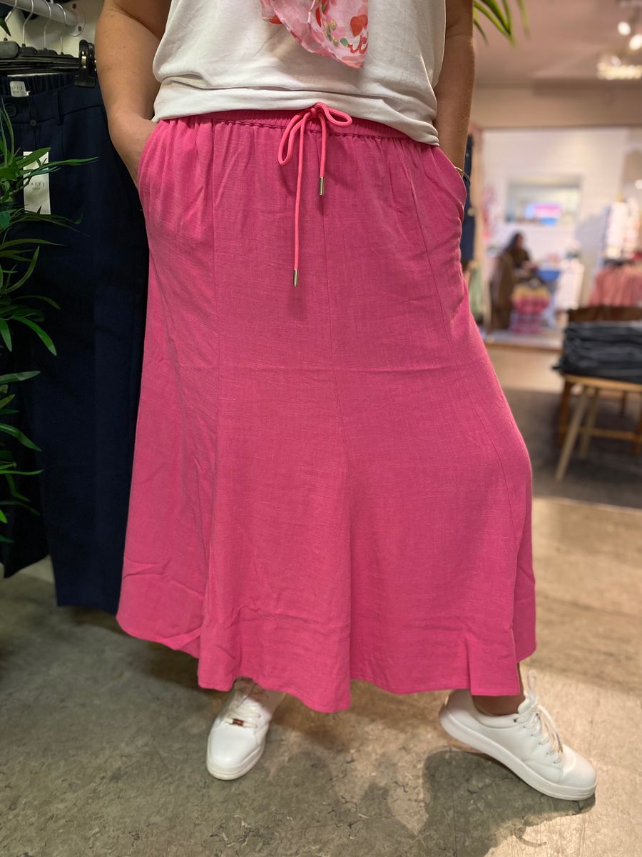 Ida lin/viskose skjørt, cerise rosa