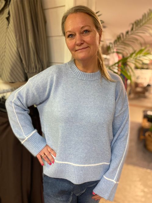 Hovedbilde KA Jinie Knit Pullover, Powder Blue Melange