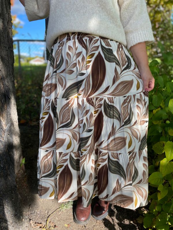 Sofie skjørt, beige/brun/grønn